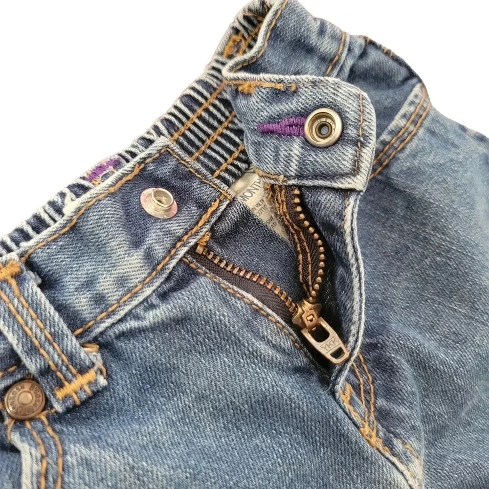 OshKosh Cotton Denim Embroidered Jeans Toddler Girl 24mo Cottagecore Boho